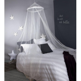 Moustiquiaire ciel de lit 1 personne tulle Blanc
