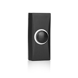 Bouton-poussoir universel de carillon filaire 2 fils noir