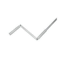 Kit manivelle tringle ronde 12mm acier Blanc