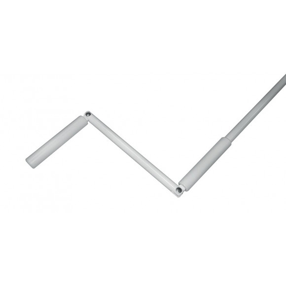 Kit manivelle tringle ronde 12mm acier Blanc