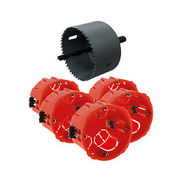 Lot 5 boîtes d'encastrement placo vendue avec scie-cloche