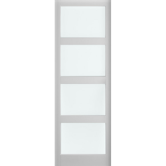 Porte coulissante VALENTIA2 à vitrer en MDF laqué blanc 204x93 Gauche