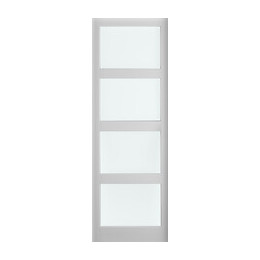 Porte coulissante VALENTIA2 à vitrer en MDF laqué blanc 204x93 Gauche