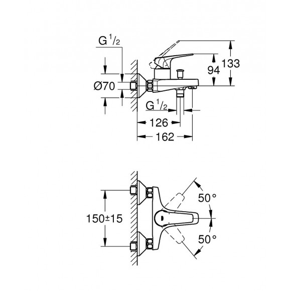 Mitigeur monocommande Bain / Douche Chromé Start Flow