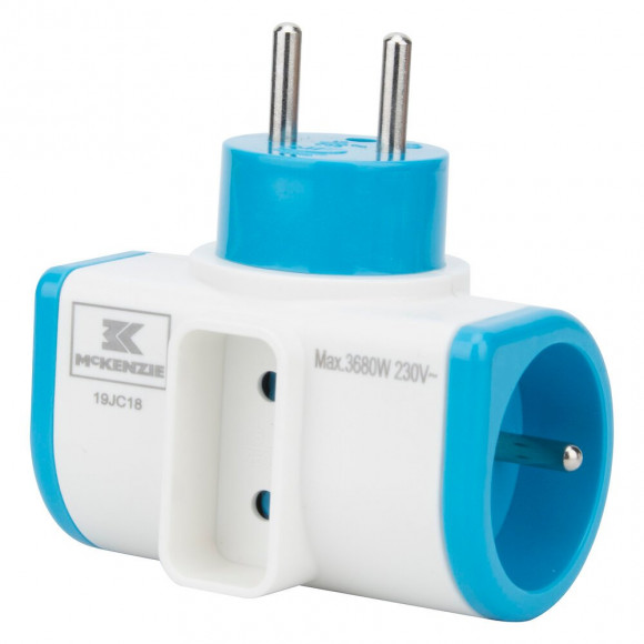 Multiprise 2x16A 1x6A bleu