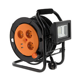 Enrouleur 15m avec projecteur LED 10W intégré