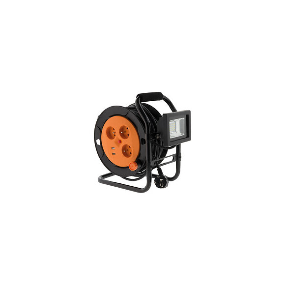 Enrouleur 15m avec projecteur LED 10W intégré