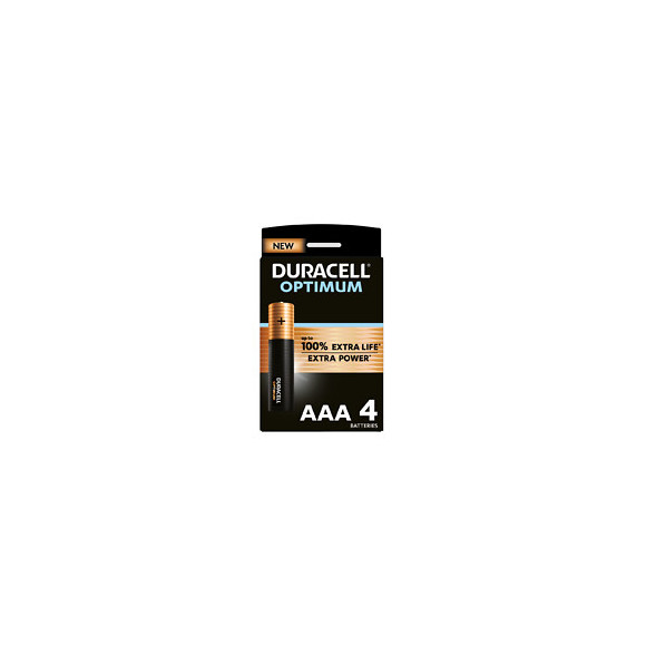 Piles alcalines AAA x4 Duracell Optimum, 1.5V LR03