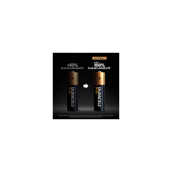Piles alcalines AA x6 Duracell Plus, 1.5V LR6