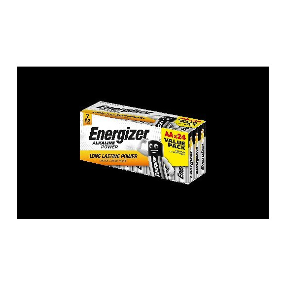 Piles Alcalines Energizer Power AA/LR6, pack de 24 Value Box