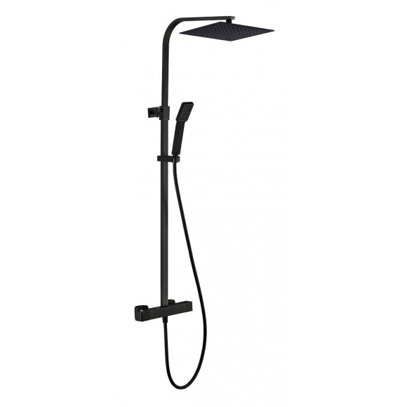 Quartos colonne de douche noire avec thermostatique 300