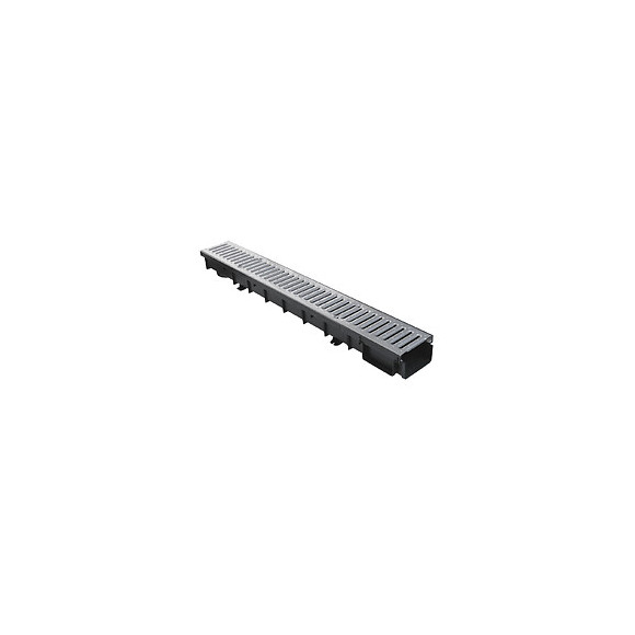 CANIVEAU POLYPROPYLENE LARGEUR 100 GRILLE ACIER PIETON 