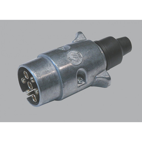 Prise 7 broches mâle métal pour remorque