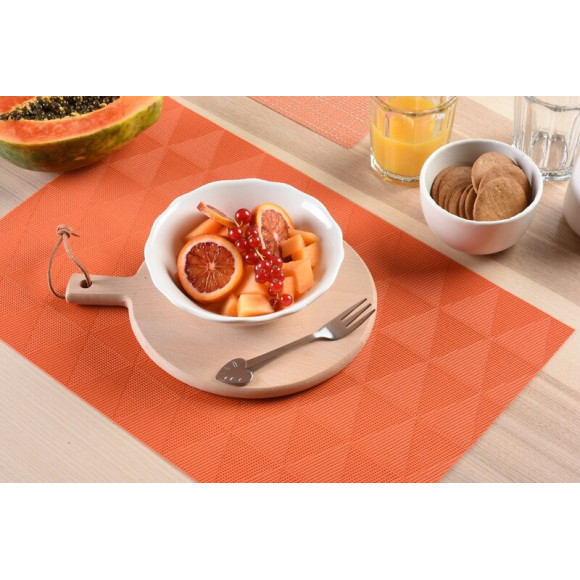 set de table tressé triangle orange