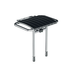 Siège de douche Bama gris à lattes mattes 