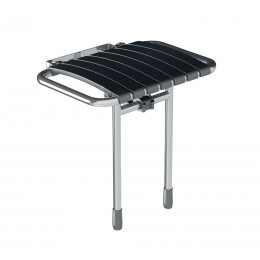 Siège de douche Bama gris à lattes mattes 