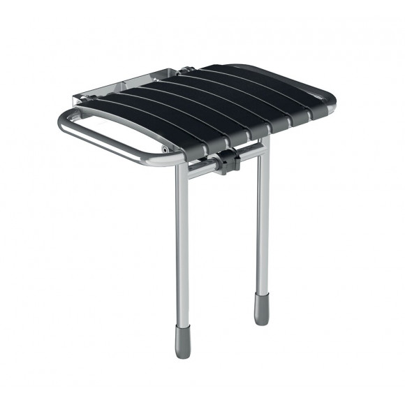 Siège de douche Bama gris à lattes mattes 