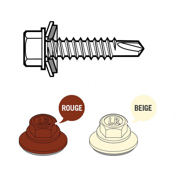 Kit de fixation tôle multiusages anthracite et beige