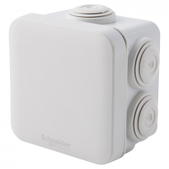 Mureva Box - Boîte de dérivation grise IP55 7 entrées 65x65x45mm