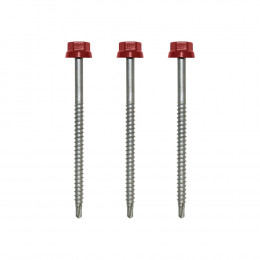 Sachet de 100 vis autoperceuses galvanisées pour support bois RAL 8012