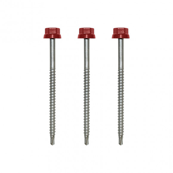 Sachet de 100 vis autoperceuses galvanisées pour support bois RAL 8012