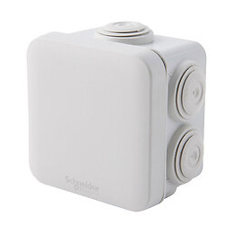 Mureva Box - Boîte de dérivation grise IP55 7 entrées 65x65x45mm