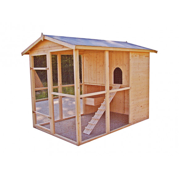 Poulailler très grande taille XXL et grande hauteur 204 cm / 4,69 m2
