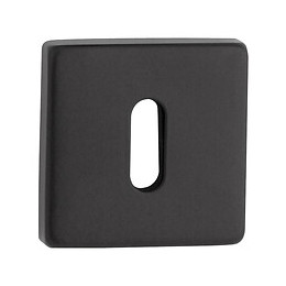 Paire de rosaces carrées D.52 métal noir clé