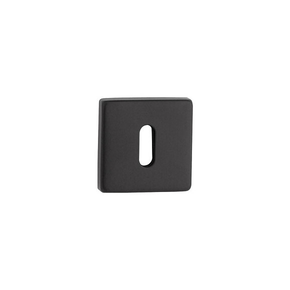 Paire de rosaces carrées D.52 métal noir clé