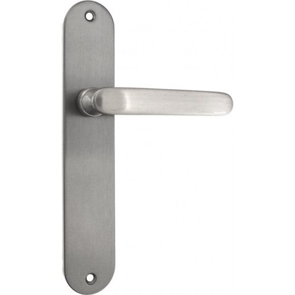 Garniture sur plaque Morgan zamak nickel mat bec de cane