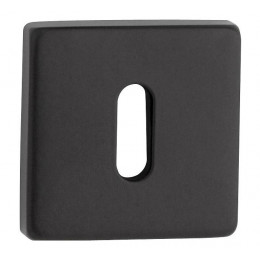 Paire de rosaces carrées D.52 métal noir clé