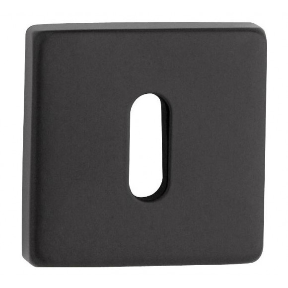 Paire de rosaces carrées D.52 métal noir clé