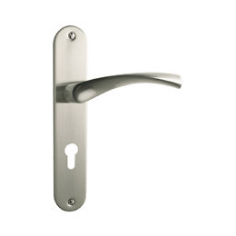 Garniture sur plaque Léa alu nickel mat cylindre