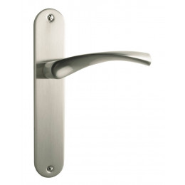 Garniture sur plaque Léa alu nickel mat bec de cane