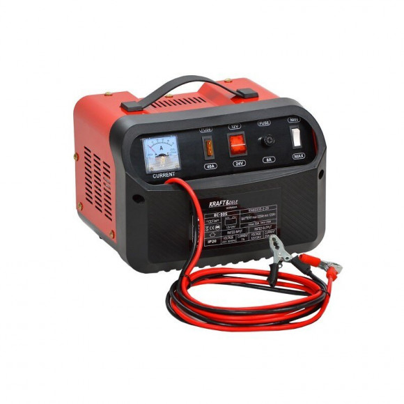 Dcraft - Chargeur Batterie Voiture 12/24v -démarreur Batterie 35ah-150ah - Courant De Charge 15a - Chargement Rapide - Rouge