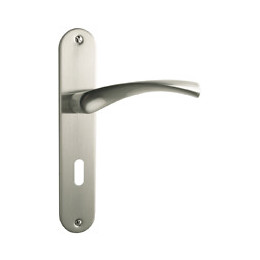 Garniture sur plaque Léa alu nickel mat clé