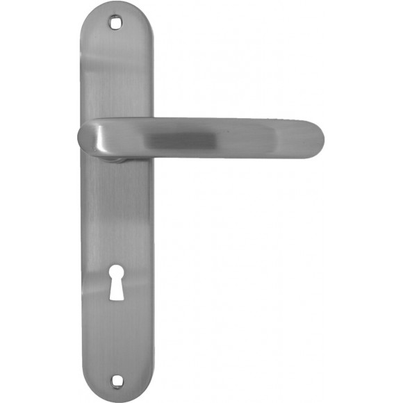 Garniture sur plaque Morgan zamak nickel mat clé