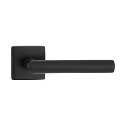 Garniture sur rosace carré Brunella inox noir bec de cane