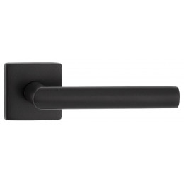 Garniture sur rosace carré Brunella inox noir bec de cane