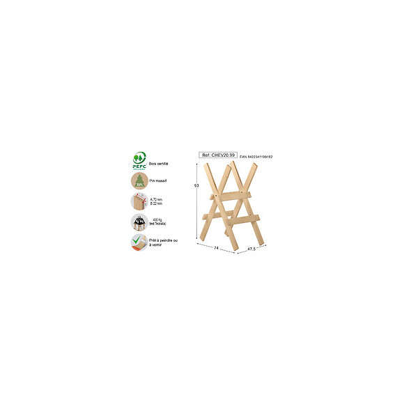 Chevalet de sciage en pin massif 2 Branches en kit