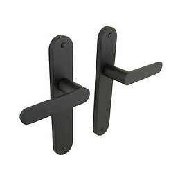 Poignée sur plaqué bec de canne meudon noir mat entraxe 195mm