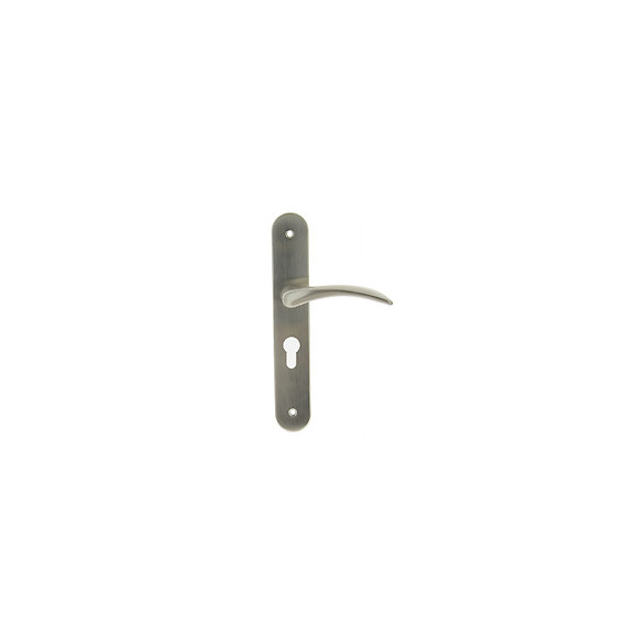 Poignée sur plaqué cylindre Azury nickel mat entraxe 195mm