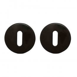 2 rosaces clé Meudon aluminium noir mat