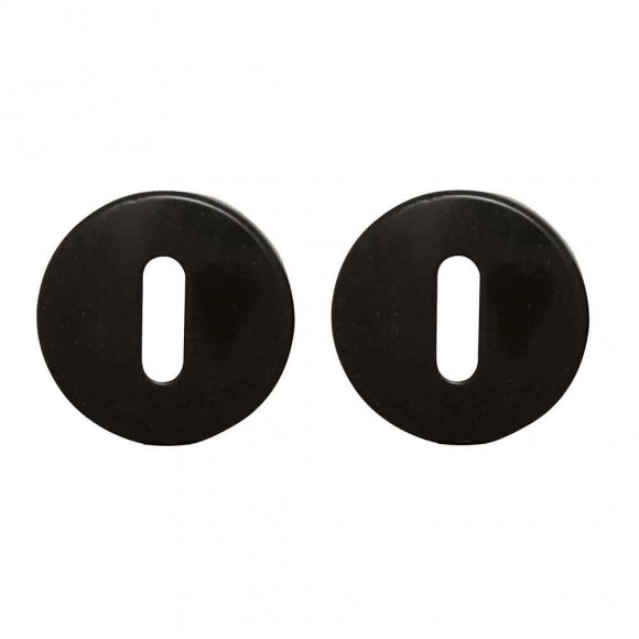 2 rosaces clé Meudon aluminium noir mat