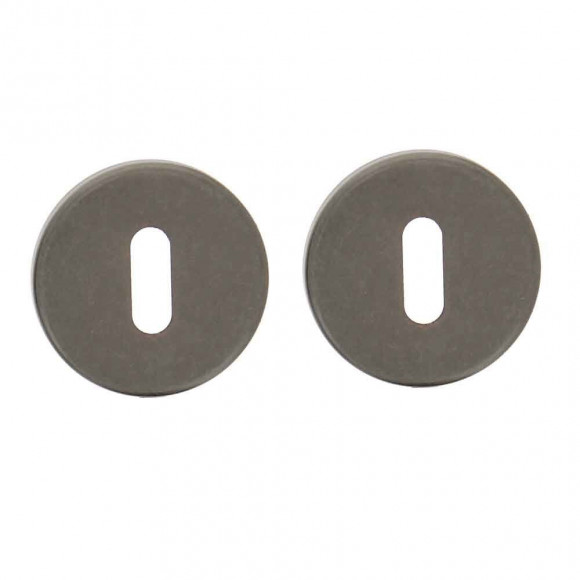 2 rosaces clé acier patine pour modèle Mauriac