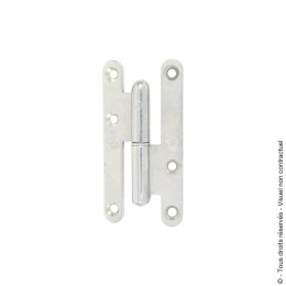 Paumelle bois bout rond 80x40mm Droite zingué