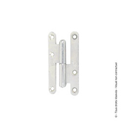 Paumelle bois bout rond 80x40mm Droite zingué