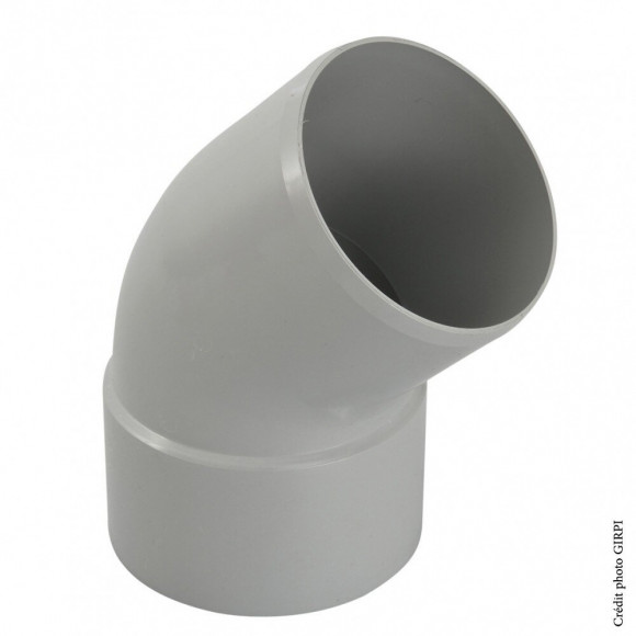 Coude 45° Pvc Gris Girpi, Dév.33 Cm Diam.100 Mm