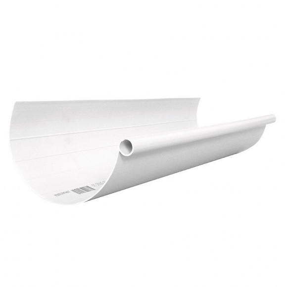 Profil de gouttière ronde dév.250 blanc longueur 4m
