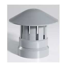 Chapeau De Ventilation Femelle Pvc Gris Girpi, Diam.100 Mm